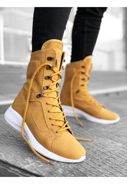 Tugerdi Camel Sarı Boksör Hafif Taban Bağcıklı Unisex Spor Postal Bot TGER230936789