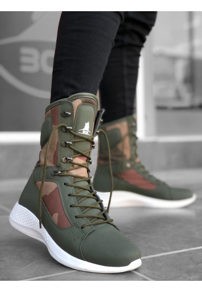 Tugerdi Haki Kamuflaj Boksör Bağcıklı Hafif Taban Unisex Spor Postal Bot TGER230936789