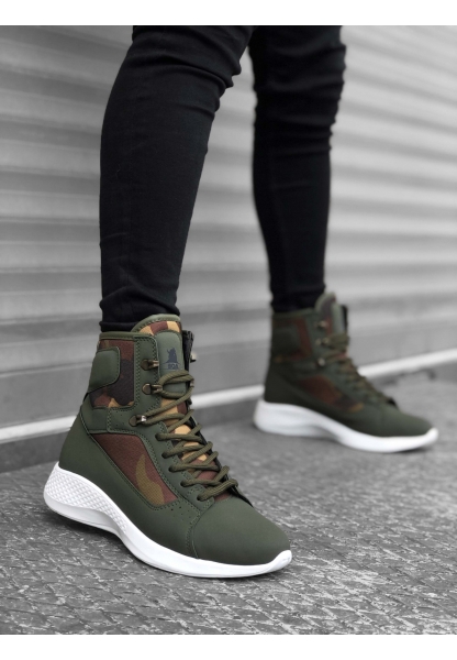 Tugerdi Haki Kamuflaj Hafif Taban Bağcıklı Boksör Unisex Spor Postal Bot TGER230936789