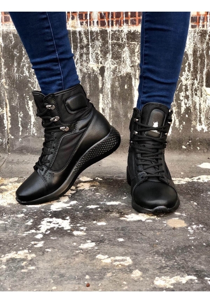 Tugerdi Siyah Boksör Siyah Hafif Taban Bağcıklı Unisex Spor Postal Bot TGER230936789