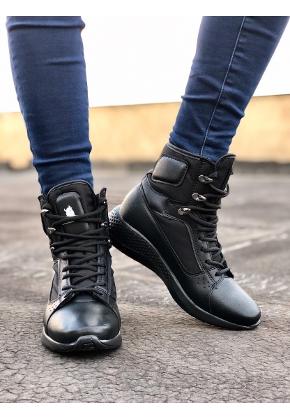 Tugerdi Siyah Boksör Siyah Hafif Taban Bağcıklı Unisex Spor Postal Bot TGER230936789