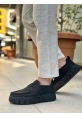 Tugerdi Siyah Keten Yüksek Hafif Taban Tarz Erkek Yazlık Ayakkabı TGE230826