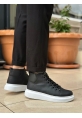 Tugerdi Siyah Bağcıklı Yüksek Beyaz Hafif Taban Tarz Erkek Spor Bot TGE230863 