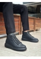 Tugerdi Siyah Bağcıklı Yüksek Hafif Siyah Taban Tarz Erkek Spor Bot TGE230863 