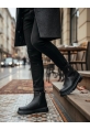 Tugerdi Siyah Çift Fermuarlı Termo Siyah Taban Yarım Bilek Tarz Erkek Bot TGE230927