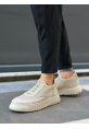 Tugerdi Bej Özel Örme Triko Deri Tozu Detaylı Hafif Taban Erkek Spor Ayakkabı TGE2301061  