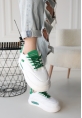 TGE Shoes Chris Beyaz Cilt Yeşil Detaylı Bağcıklı Spor Ayakkabı