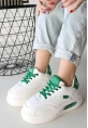 TGE Shoes Chris Beyaz Cilt Yeşil Detaylı Bağcıklı Spor Ayakkabı