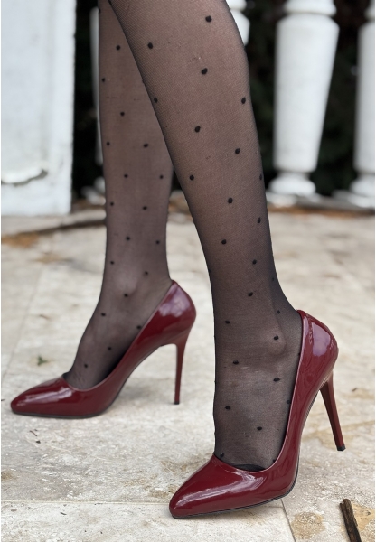 Tugerdi Bordo Rugan Jurdan Taban Stiletto Kadın Ayakkabı TGY24350021447