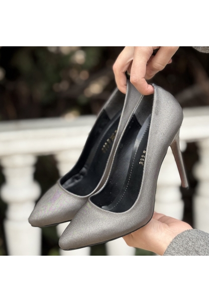 Tugerdi Platin Saten Jurdan Taban Stiletto Kadın Ayakkabı TGY24350021447